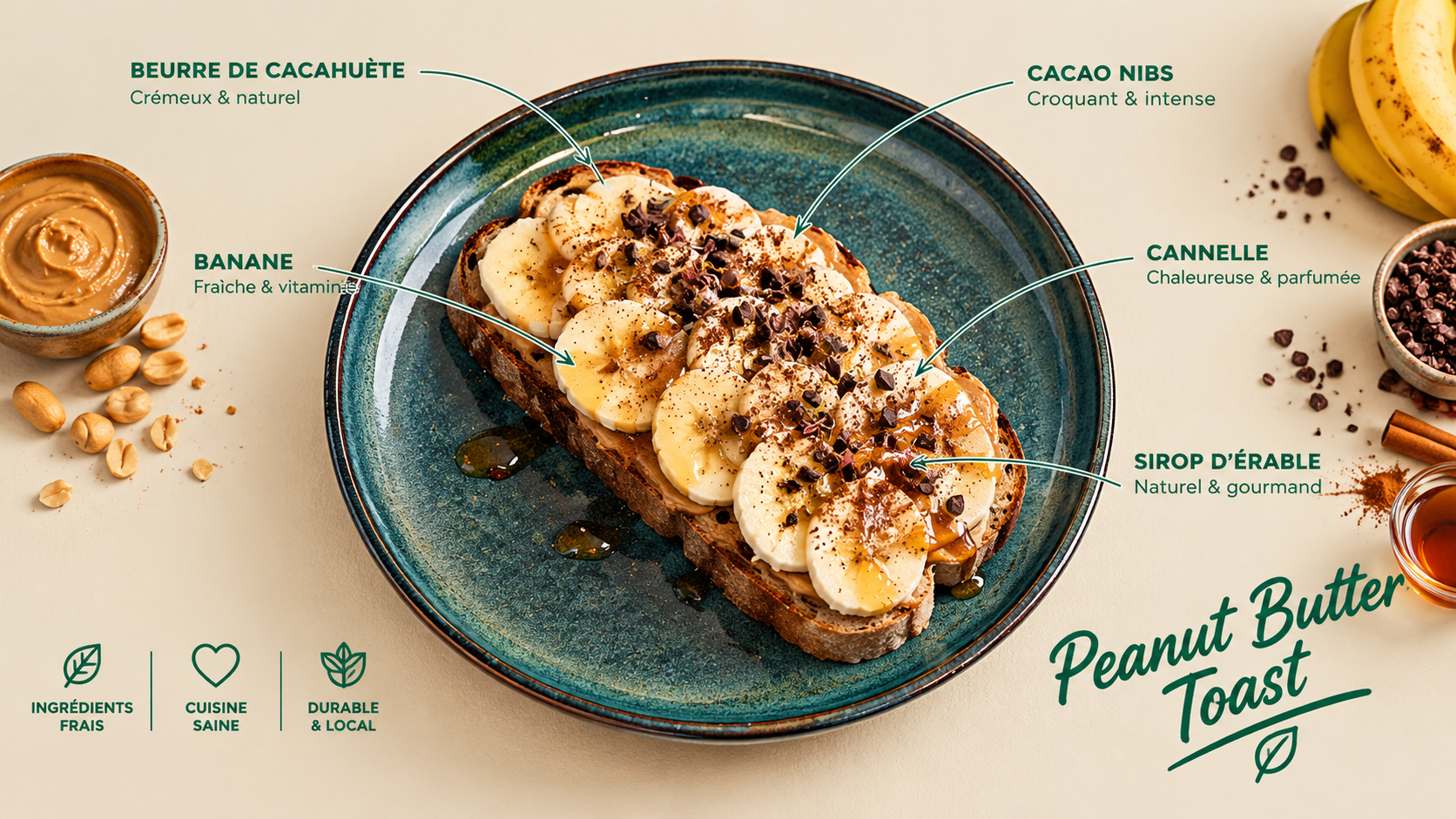 Peanut Butter Toast - Petit-déjeuner chez Granola Geneva